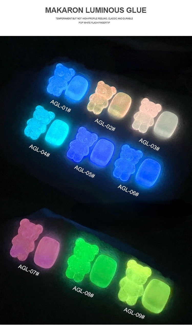 9 Colors Set Macaroons Glow in dark cat eye gel