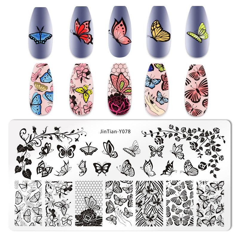 Butterfly Nail art stamping plate