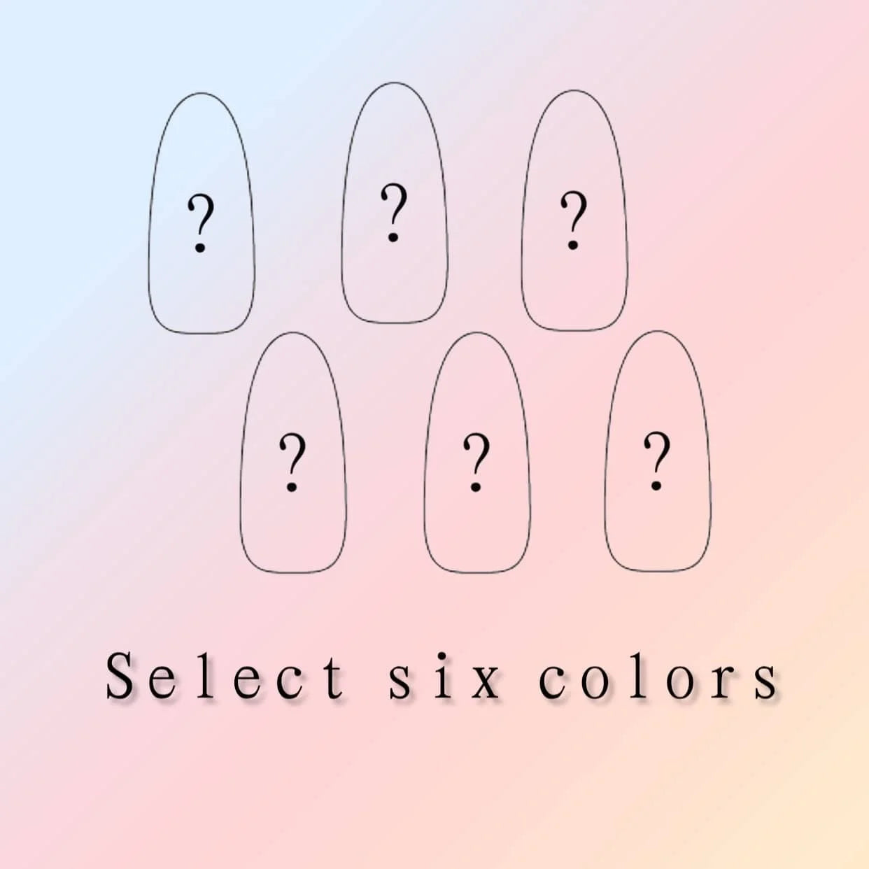 Choose 6 color nail gel  （choose in Tiktok live or note color number）