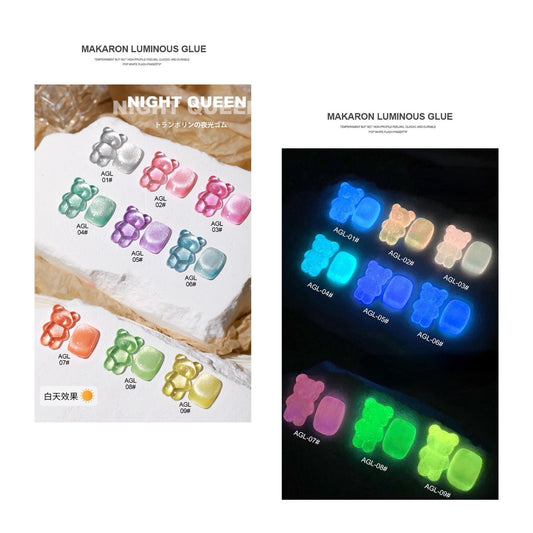 9 Colors Set Macaroons Glow in dark cat eye gel