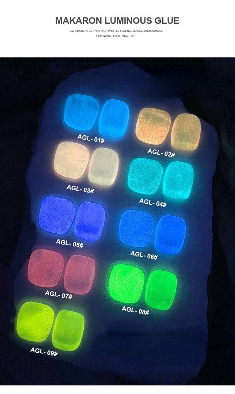 9 Colors Set Macaroons Glow in dark cat eye gel