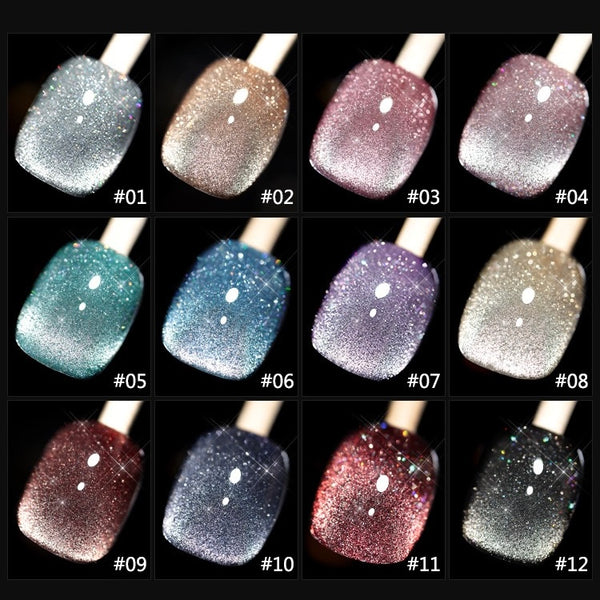 Diamond Cat Eye Gel Polish 12 colors