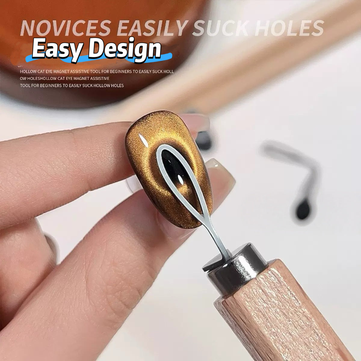Heart Shape & Black Hole Cat Eye Nail Design Auxiliary Tool
