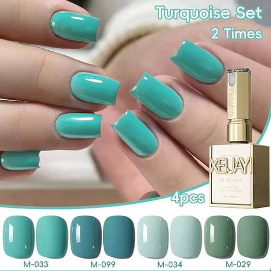 Turquoise Solid Color Gel Set (4 Colors)