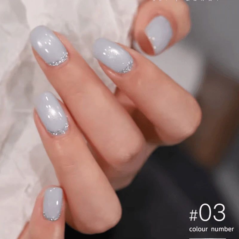 Blue Ballet cat eye gel polish set with 7 elegant shades featuring magnetic cat eye gel polish that creates a luminous 3D nail effect with cool-toned shimmer and reflective nail design, perfect for chic professional gel manicures with salon-quality shine and multidimensional depth.